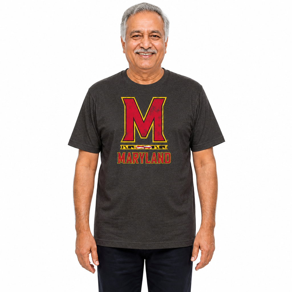Maryland Terrapins Heathered Logo T-Shirt - Black