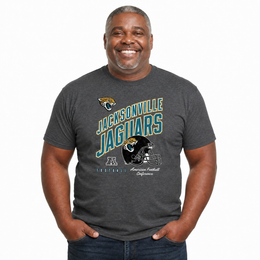 Jacksonville Jaguars  NFL Distressed Helmet Tee - Heather Charcoal