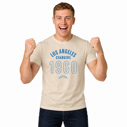 Los Angeles Chargers Big Date Tag-Less T-Shirt - Natural
