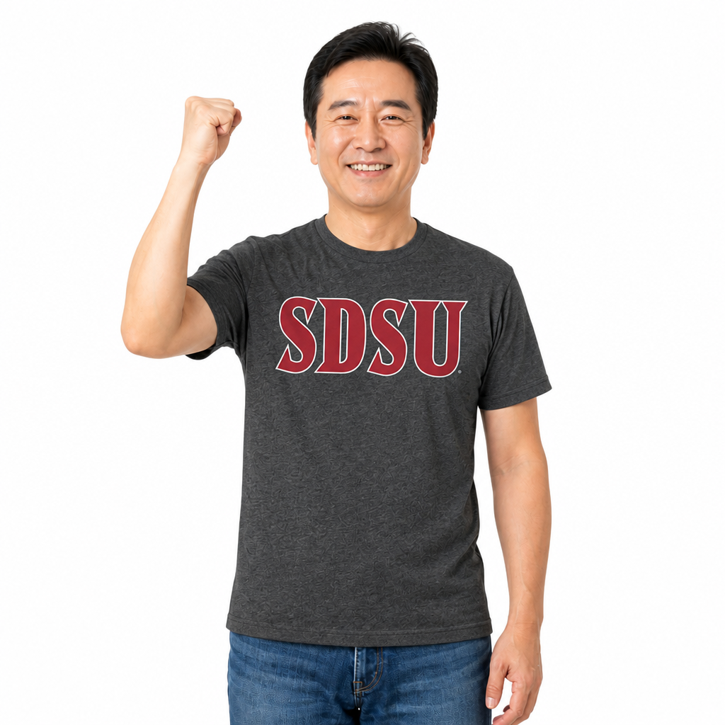 San Diego State Aztecs NCAA Cotton Blend Charcoal T-Shirt Men Women - Charcoal