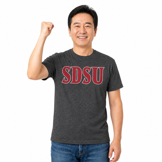 San Diego State Aztecs NCAA Cotton Blend Charcoal T-Shirt Men Women - Charcoal