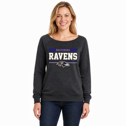 Baltimore Ravens  NFL Women's French Terry Crewneck Sweatshirt - Charcoal