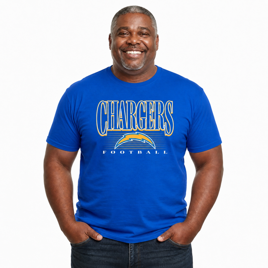 Los Angeles Chargers NFL Adult Overtime Blueprint Tagless Tee Unisex - Royal