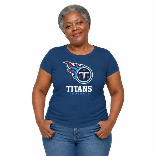 Tennessee Titans  Women's NFL Big Logo Cotton T-Shirt - Navy
