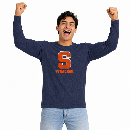 Syracuse Orange  Logo Long Sleeve Shirt Men Women Unisex NCAA Licensed - Navy