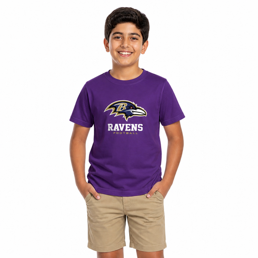 Baltimore Ravens Youth NFL Large Logo Short Sleeve T-Shirt - Purple