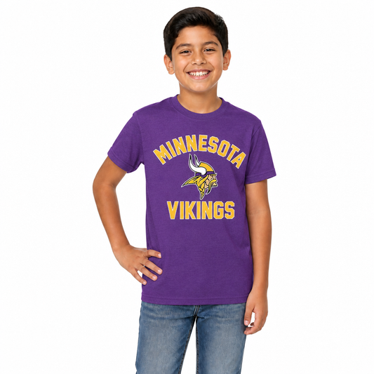Minnesota Vikings  NFL Youth Football T-Shirt Fan Tee Boys and Girls - Purple