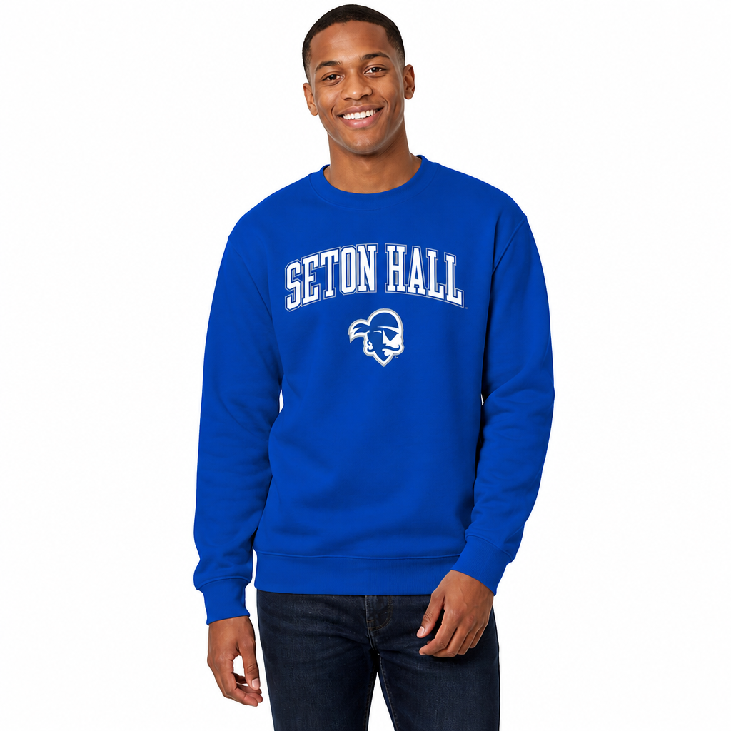 Seton Hall Pirates Adult Arch & Logo Soft Style Gameday Crewneck Sweatshirt - Royal