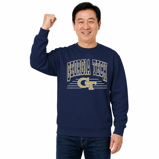 Georgia Tech Yellowjackets NCAA Overtime Classics Crewneck Sweatshirt - Navy