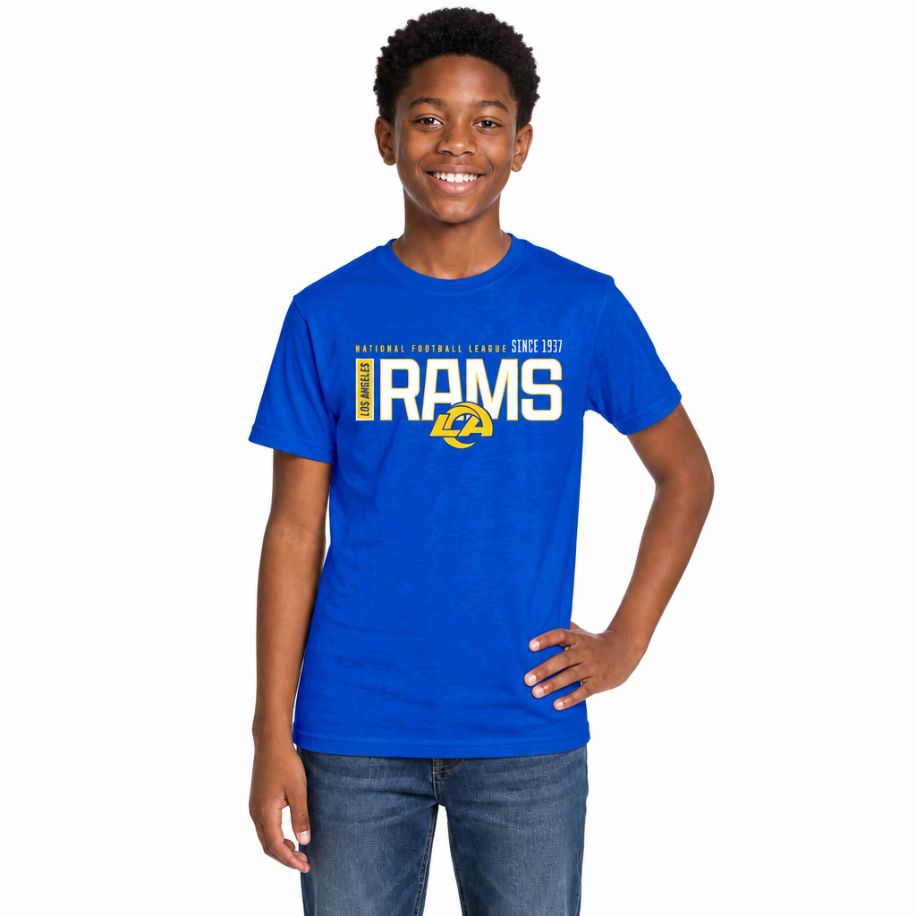 Los Angeles Rams NFL Youth Modern Endzone T-Shirt Unisex Boys Girls - Royal