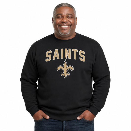 New Orleans Saints NFL Home Team Fleece Crewneck Sweatshirt Men Women - Black