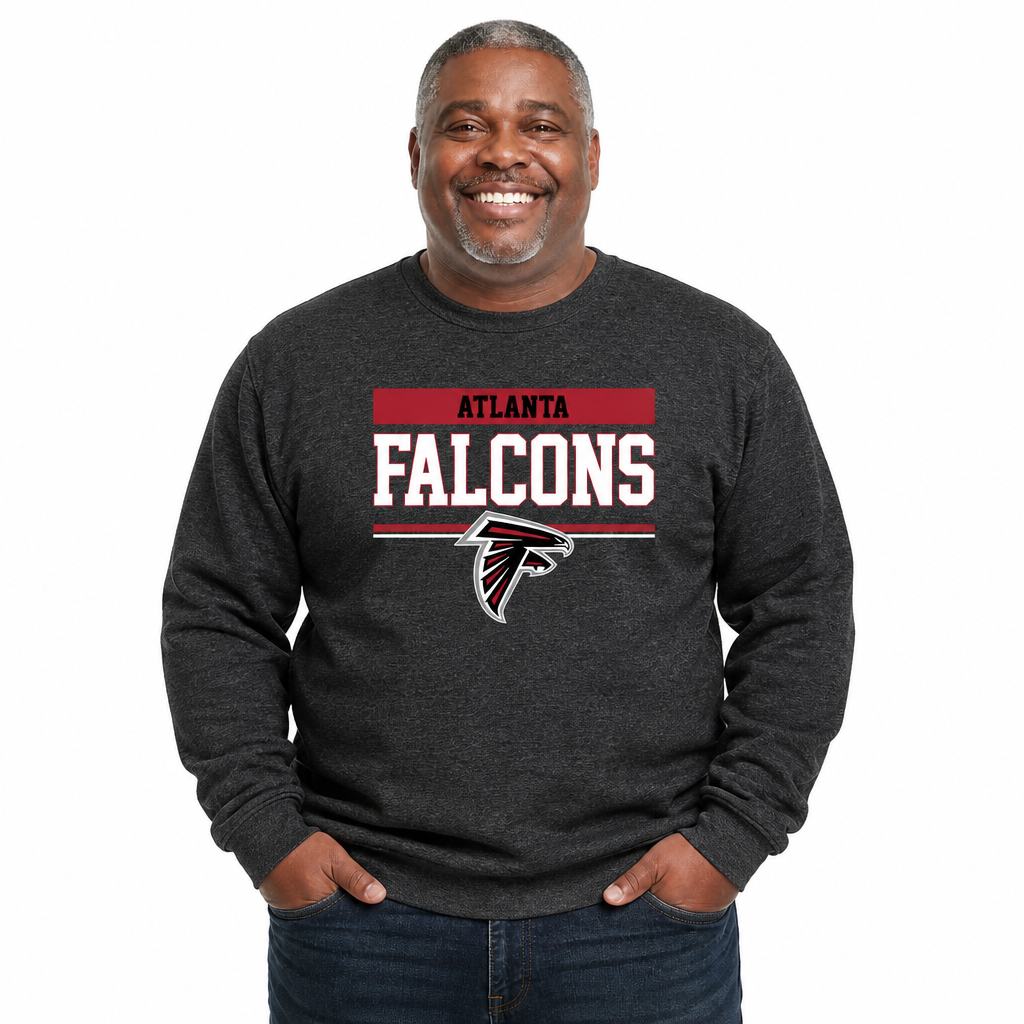 Atlanta Falcons NFL Team Block Crewneck Sweatshirt - Charcoal
