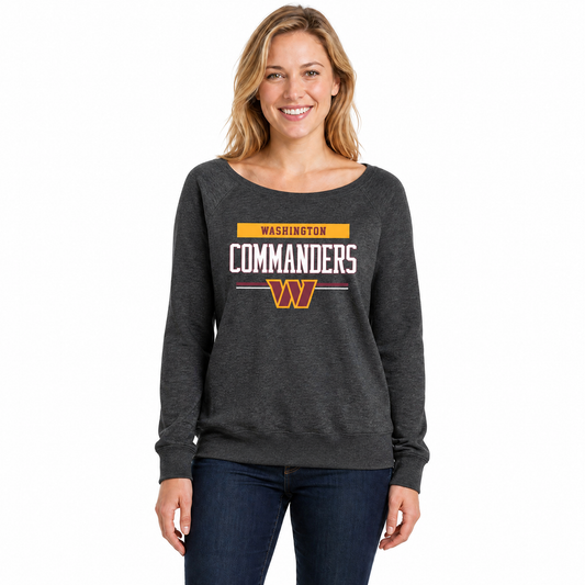 Washington Commanders  NFL Women's French Terry Crewneck - Charcoal