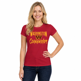 Washington Commanders  NFL Women's Paintbrush Fitted T-Shirt Short Sleeve - Maroon