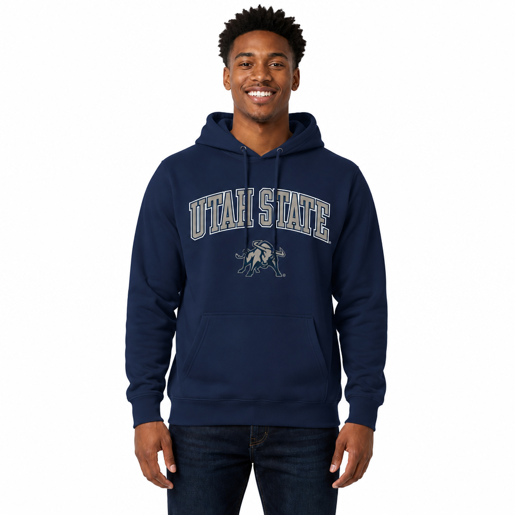 Utah State Aggies Arch & Logo Gameday Hoodie - Navy