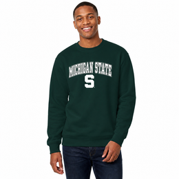 Michigan State Spartans Adult Arch & Logo Soft Style Gameday Crewneck Sweatshirt - Green