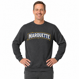 Marquette Golden Eagles NCAA Adult Charcoal Crewneck Fleece Sweatshirt - Charcoal