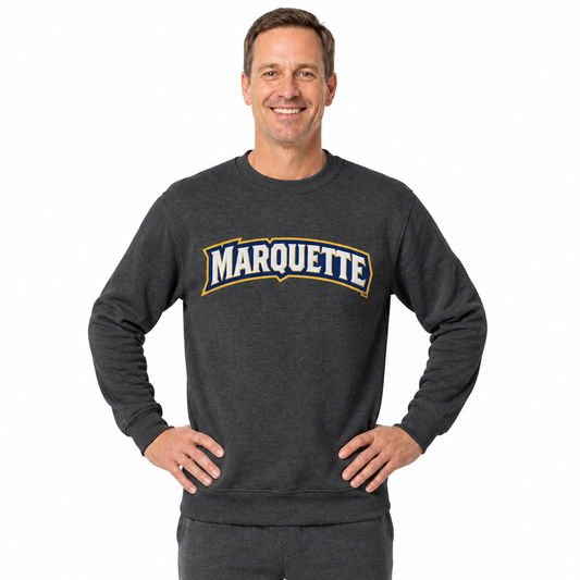 Marquette Golden Eagles NCAA Adult Charcoal Crewneck Fleece Sweatshirt - Charcoal
