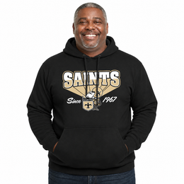 New Orleans Saints Vintage Block Fleece Hoodie - Black