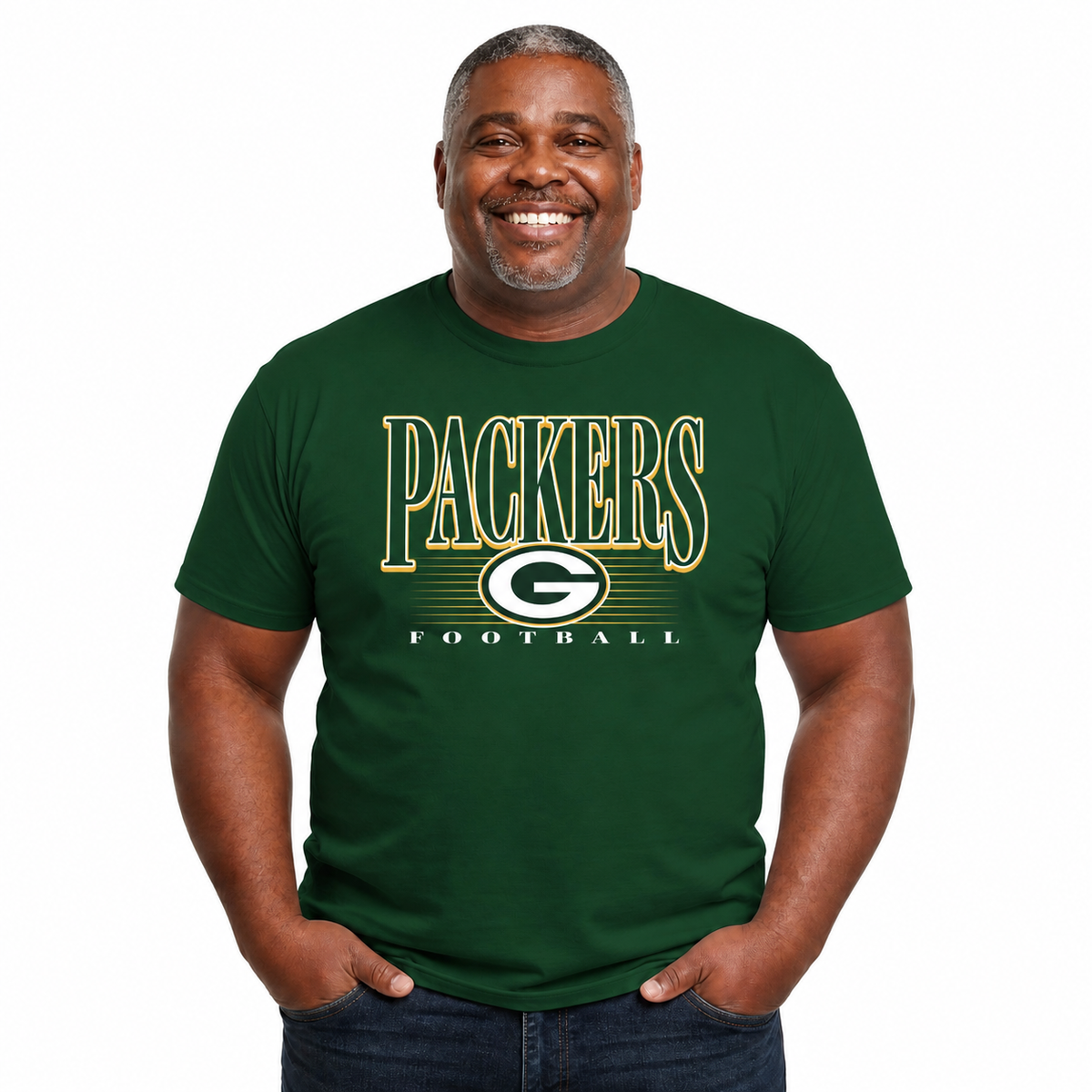 Green Bay Packers NFL Adult Overtime Blueprint Tagless Tee Unisex - Forest Green
