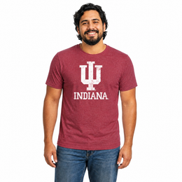 Indiana Hoosiers Heathered Logo T-Shirt - Crimson
