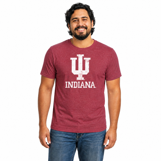 Indiana Hoosiers Heathered Logo T-Shirt - Crimson