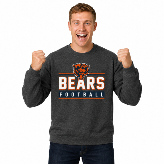 Chicago Bears NFL Adult True Fan Crewneck Sweatshirt - Charcoal