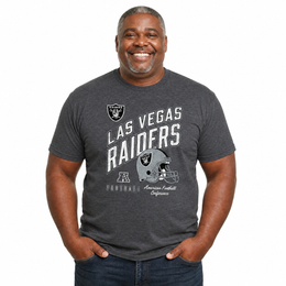 Las Vegas Raiders NFL Distressed Helmet T-Shirt - Heather Charcoal