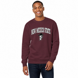 New Mexico State Aggies Adult Arch & Logo Soft Style Gameday Crewneck Sweatshirt - Maroon