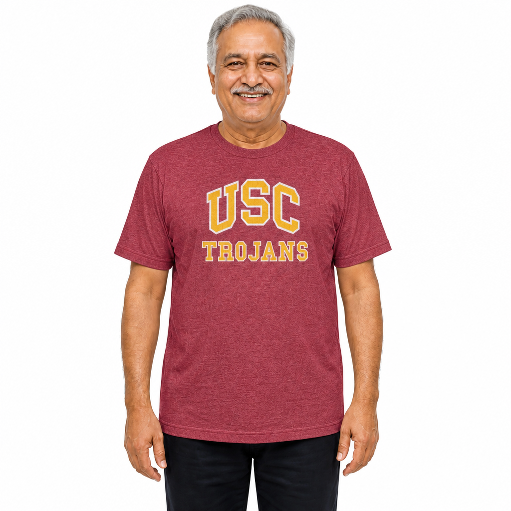 USC Trojans Heathered Logo T-Shirt - Cardinal