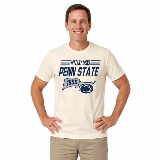 Penn State Nittany Lions Varsity Club Pennant Shirt - Off White