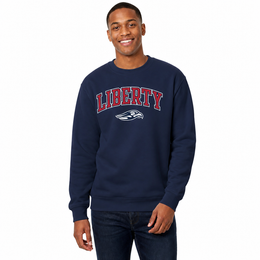Liberty Flames Adult Arch & Logo Soft Style Gameday Crewneck Sweatshirt - Navy
