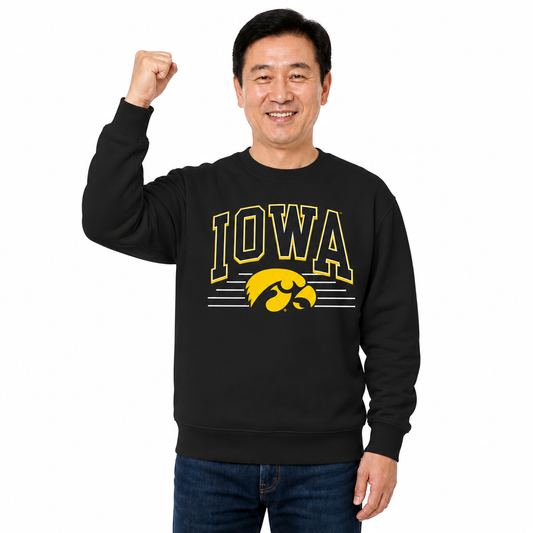 Iowa Hawkeyes NCAA Overtime Classics Crewneck Sweatshirt Men Women - Black