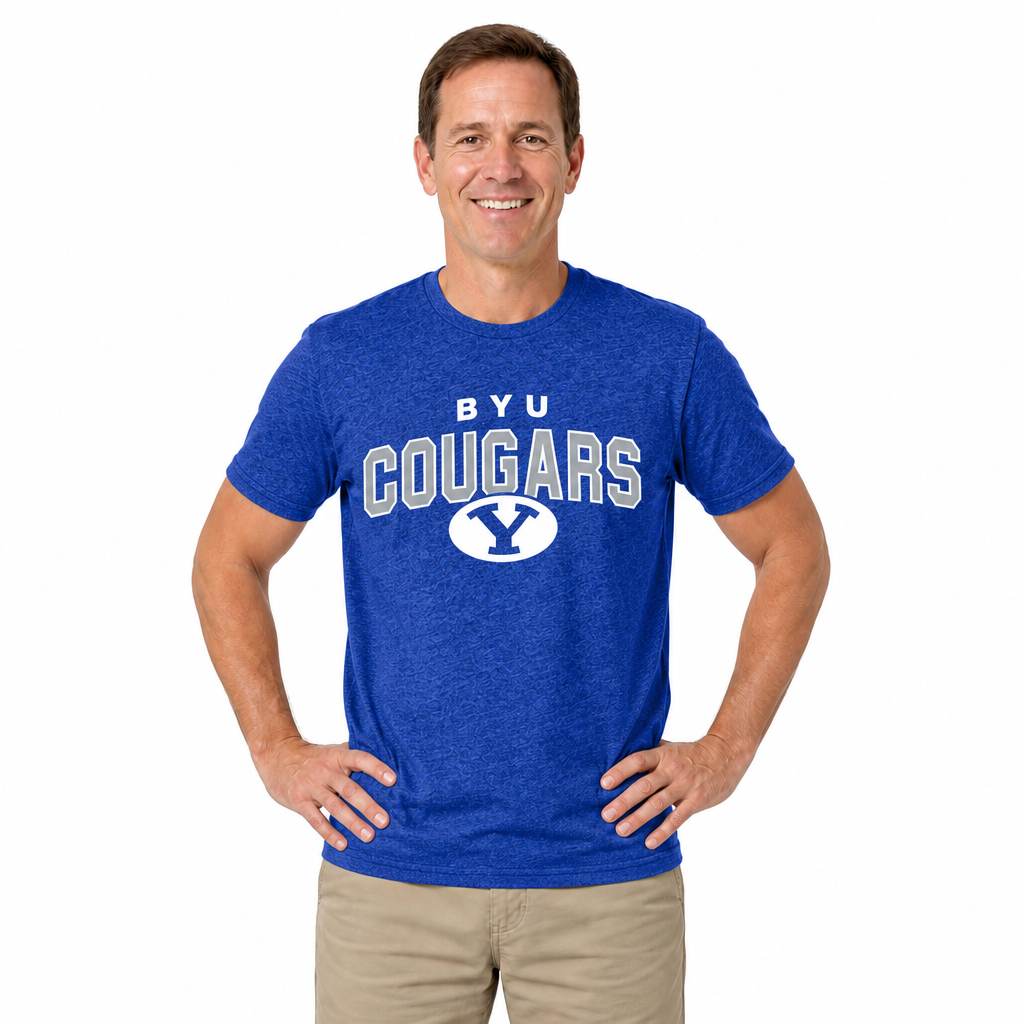 BYU Cougars T-Shirt Heathered for Men and Women - Royal Heather