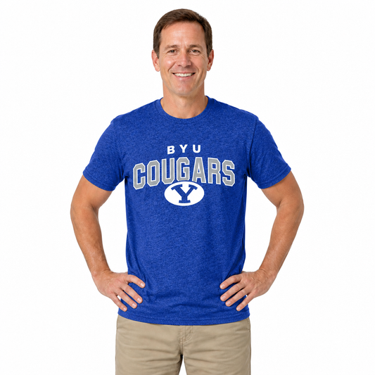 BYU Cougars T-Shirt Heathered for Men and Women - Royal Heather