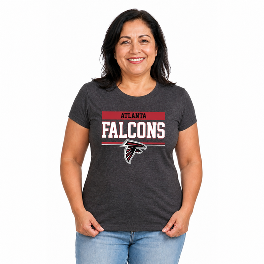 Atlanta Falcons  Women's NFL Charcoal T-Shirt Short Sleeve - Charcoal