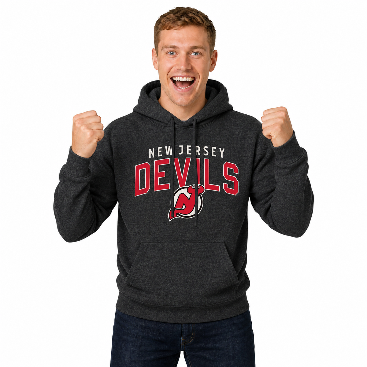 New Jersey Devils Devils Hoodie Fleece Sweatshirt for Men and Women - Black Heather