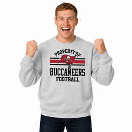 Tampa Bay Buccaneers NFL Property Of Crewneck Sweatshirt - Sport Gray