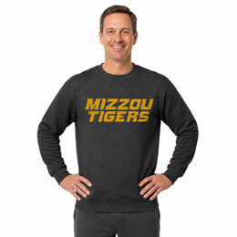 Missouri Tigers NCAA Adult Charcoal Crewneck Fleece Sweatshirt - Charcoal