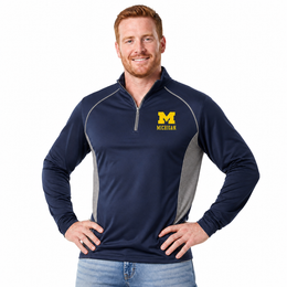 Michigan Wolverines  Campus Classic 1/4 Zip Windshirt Men's Pullover - Navy