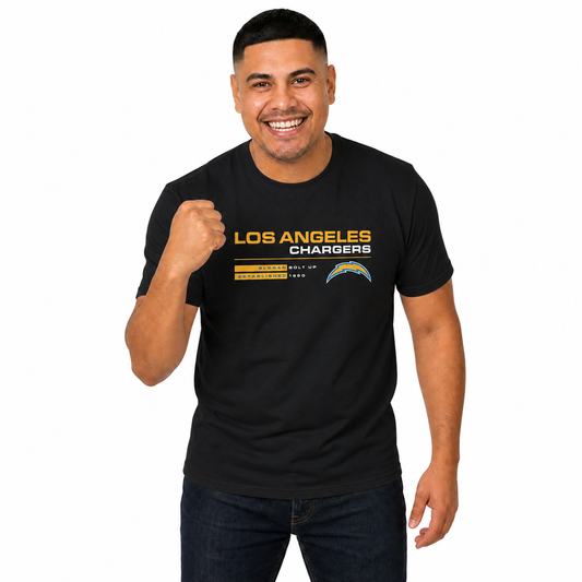Los Angeles Chargers Adult NFL Speed Stat Sheet T-Shirt - Black