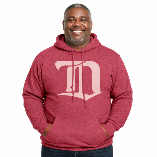 Detroit Red Wings Retro Logo Fleece Hoodie - Red Heather