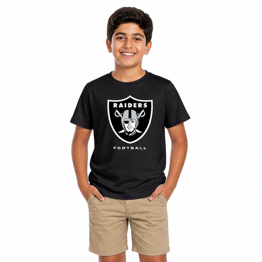 Las Vegas Raiders Youth NFL Large Logo Short Sleeve T-Shirt - Black