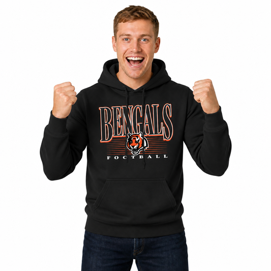 Cincinnati Bengals NFL Overtime Blueprint Pullover Hoodie Men Women - Black