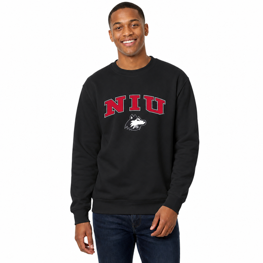 Northern Illinois Huskies Adult Arch & Logo Soft Style Gameday Crewneck Sweatshirt - Black