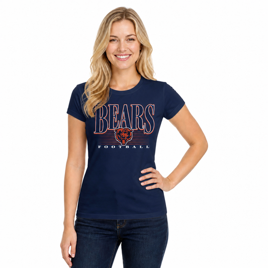 Chicago Bears  Overtime Blueprint Women's NFL Short Sleeve T-Shirt - Navy