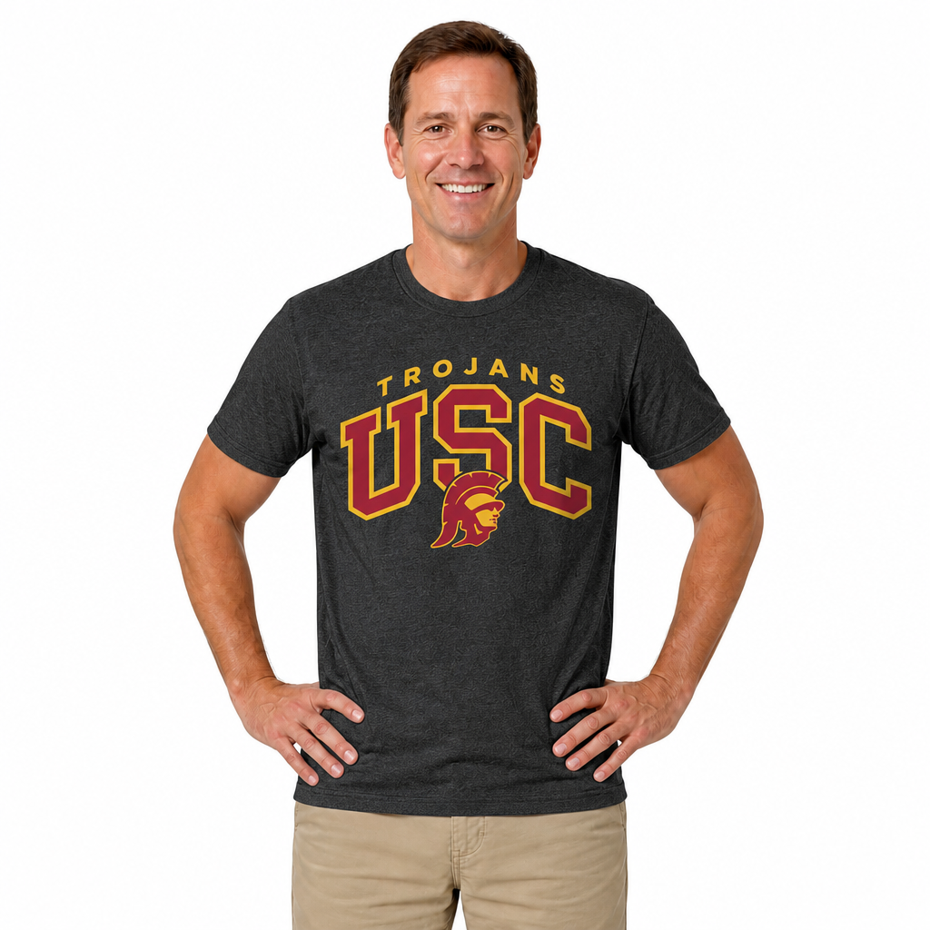 USC Trojans T-Shirt Heathered for Men and Women - Black Heather