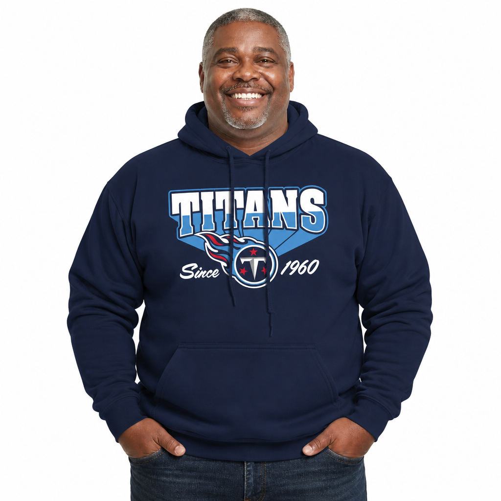Tennessee Titans Vintage Block Fleece Hoodie - Navy