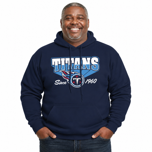 Tennessee Titans Vintage Block Fleece Hoodie - Navy