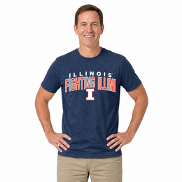 Illinois Fighting Illini T-Shirt Heathered for Men and Women - Navy Heather